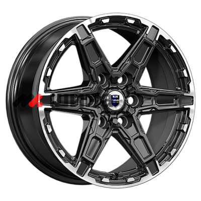 картинка 8x18/6x114,3 ET25 D66,1 Дистрикт (КС1159) черный бриллиант